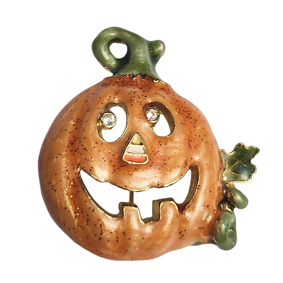 Vtg 1980s TC Tanya Creations Pewter Black Enamel Rhinestone Swirl Pin Brooch - Picture 1 of 4